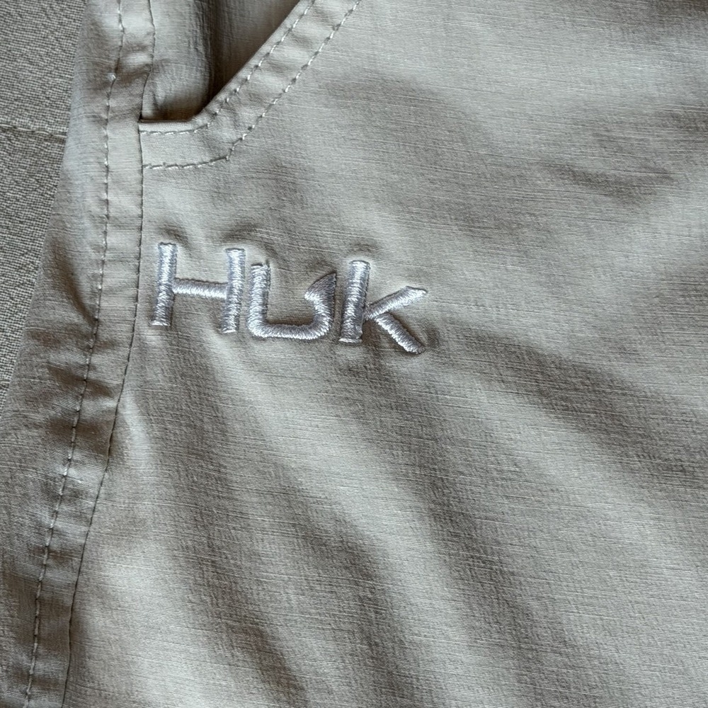 Huk Performance Fishing Short Mens XXL Tan Khaki Cargo Quick Dry Utility Pockets - Picture 3 of 6
